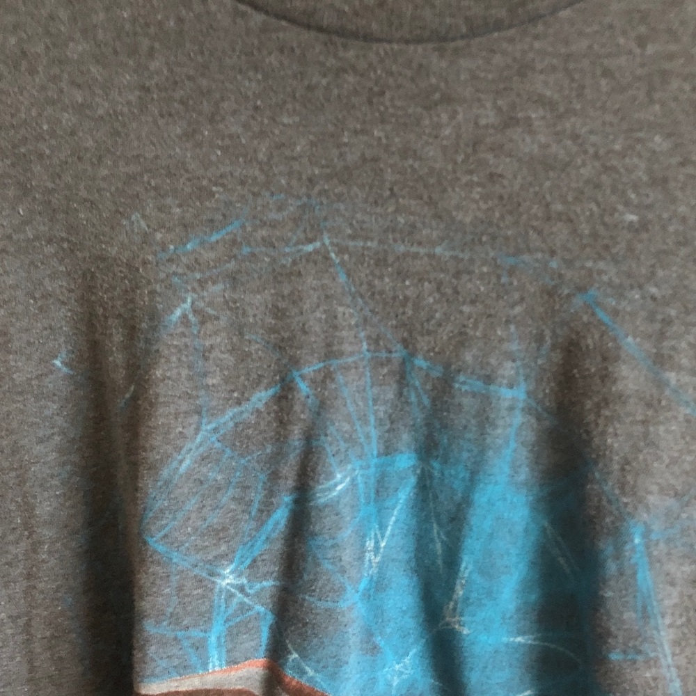 Gray Tee with Blue Graphic